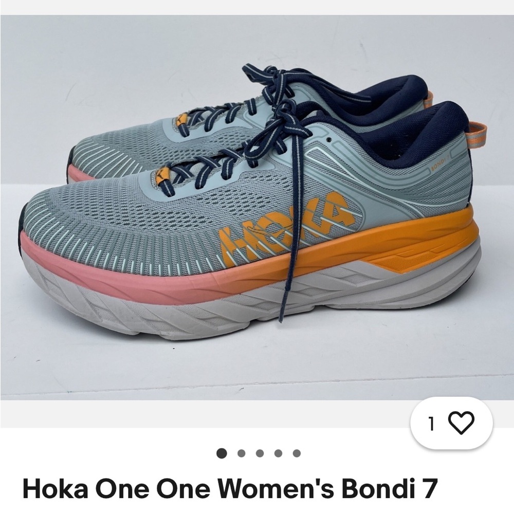 Hoka One One Women's Bondi 7 - Blue, Pink, and Orange
